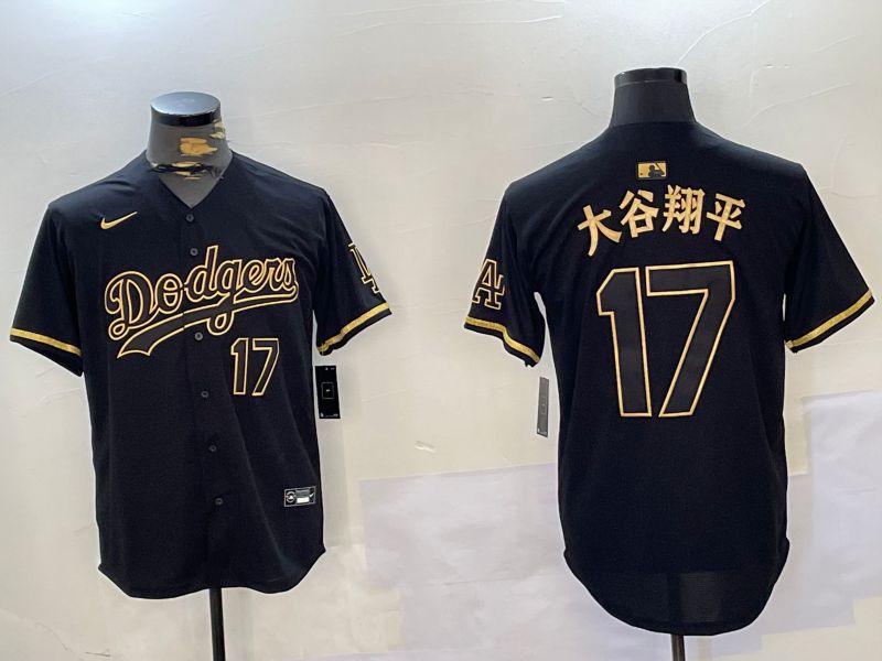 Men Los Angeles Dodgers #17 Ohtani Black Game 2024 Nike MLB Jersey style 10293